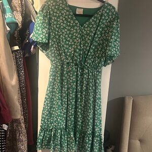 Floral Green Dress